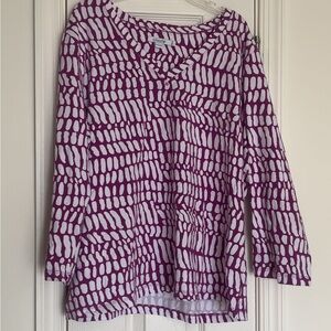 Chico's Purple and White Long Sleeve Top